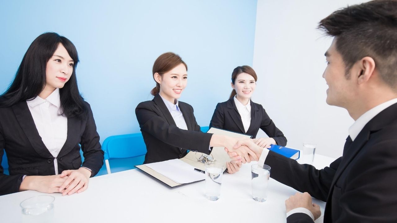 businesspeople interview